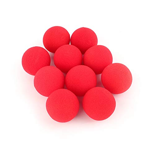 Zhangpu 10 Stück 4,5 cm Roter Schwamm-weicher Ball Close Up Street Classic Comedy Trick Requisiten Spielzeug Partygeschenke Geschenktütenfüller von Zhangpu