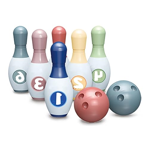 Zhangpu Bowling-Set für, 6 Kegel und Bowlingkugeln, Spielzeug für die Frühe Entwicklung, Aktivität Im Innen- und Außenbereich, Motorikspiel, Spielzeug für Babys und von Zhangpu