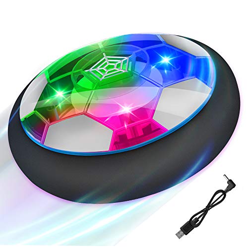 Zhcuves Air Power Fußball Spielzeug- Geburtstag Weihnachten Nikolaus Geschenke für Kinder Jungen Mädchen, Hover Fussball LED Indoor Schwebender Football Spiel Wiederaufladbar Soccer Ball Kinderspiel von Zhcuves