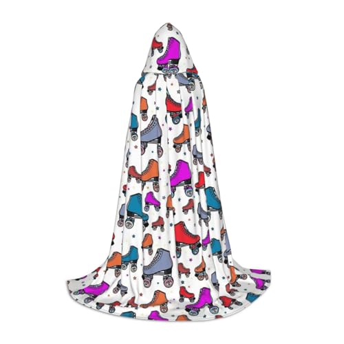 Zhengjia Rollschuhe, farbenfroher Druck, Halloween, Kapuzenumhang, Hexe, Cosplay, Zubehör, Erwachsene/Kinder, Kostüm für Maskerade, Halloween, Familienfeier Zhengjia Rollschuhe, farbenfroher Druck, Halloween, Kapuzenumhang, Hexe, Cosplay, Zubehör, Erwachsene/Kinder, Kostüm für Maskerade, Halloween, Familienfeier von Zhengjia