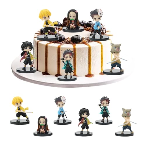 Dämonentöter Statuen Modell, 6 Stück Anime Figuren, Charaktere Statue Collectibles, Dämonentöter Figuren, Anime Cake Topper, für Cake Dekorationsornamente Desktop Dekoration Wohnkultur Dekor von Zhlearda