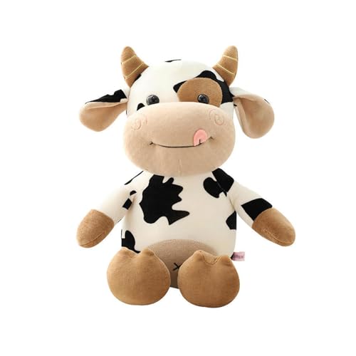 Zhlearda Kuh Plüschtier, 30cm Kühe Kawaii Kuscheltier, Tierische Kuh Kuscheltier Plüschtier, Cute Cartoon Plushies, Weicher, Flauschiger Kuh Puppe Spielzeug für Erwachsene und Kinder Geschenke von Zhlearda