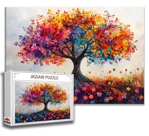 Baum Puzzle 120 Teile Kinder, Jigsaw Puzzle Blume Puzzle Erwachsene, Junge, Mädchen, Geschicklichkeitsspiel für Die Ganze Familie, Klassische Holzpuzzle für Wand Zimmer Deko Wohnzimmer, Geschenke Y-2 von Zhngzoyn