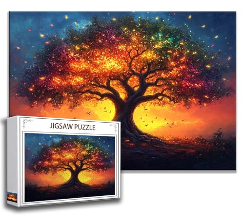 Baum Puzzle 200 Teile Kinder, Jigsaw Puzzle Landschaft Puzzle Erwachsene, Junge, Mädchen, Geschicklichkeitsspiel für Die Ganze Familie, Klassische Holzpuzzle für Wand Deko Wohnzimmer, Geschenke B-2 von Zhngzoyn