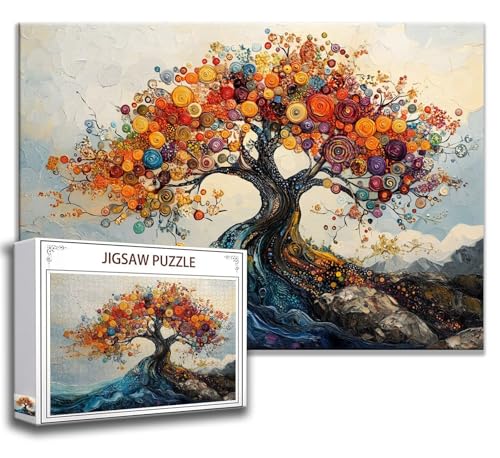 Baum Puzzle 300 Teile Kinder, Jigsaw Puzzle Abstrakt Puzzle Erwachsene, Junge, Mädchen, Geschicklichkeitsspiel für Die Ganze Familie, Klassische Holzpuzzle für Wand Deko Wohnzimmer, Geschenke K-3 von Zhngzoyn