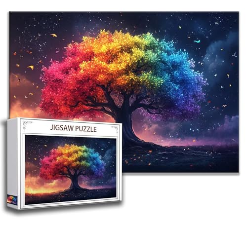 Baum des Lebens Puzzle 200 Teile Kinder, Jigsaw Puzzle Landschaft Puzzle Erwachsene, Junge, Mädchen, Geschicklichkeitsspiel für Die Ganze Familie, Klassische Holzpuzzle für Wand Deko Wohnzimmer T-6 von Zhngzoyn