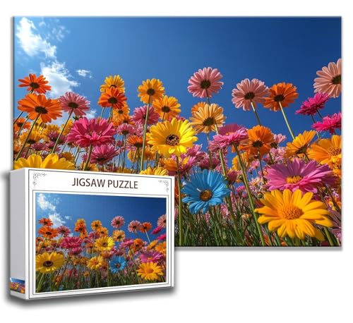 Blume Puzzle 120 Teile Kinder, Jigsaw Puzzle Landschaft Puzzle Erwachsene, Junge, Mädchen, Geschicklichkeitsspiel für Die Ganze Familie, Klassische Holzpuzzle für Wand Zimmer Deko Wohnzimmer M-7 von Zhngzoyn