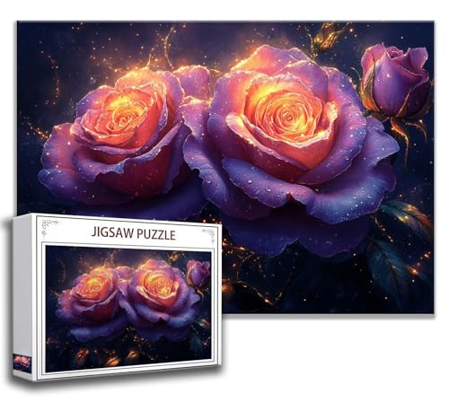 Blume Puzzle 200 Teile Kinder, Jigsaw Puzzle Rose Puzzle Erwachsene, Junge, Mädchen, Geschicklichkeitsspiel für Die Ganze Familie, Klassische Holzpuzzle für Wand Zimmer Deko Wohnzimmer, Geschenke E-4 von Zhngzoyn