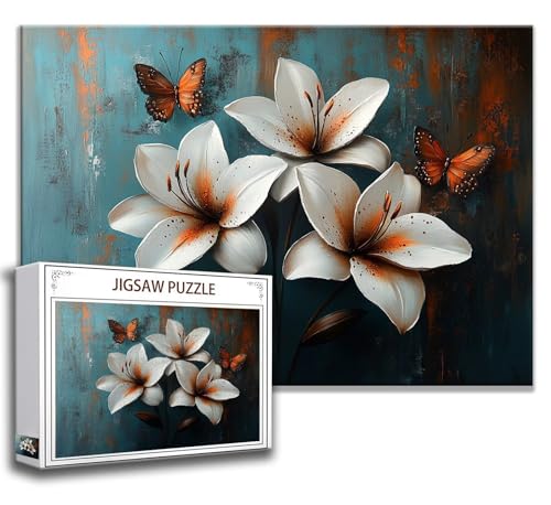 Blume Puzzle 200 Teile Kinder, Jigsaw Puzzle Schmetterling Puzzle Erwachsene, Junge, Mädchen, Geschicklichkeitsspiel für Die Ganze Familie, Klassische Holzpuzzle für Wand Zimmer Deko Wohnzimmer J-9 von Zhngzoyn