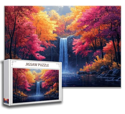 Fallen Puzzle 200 Teile Kinder, Jigsaw Puzzle Landschaft Puzzle Erwachsene, Junge, Mädchen, Geschicklichkeitsspiel für Die Ganze Familie, Klassische Holzpuzzle für Wand Zimmer Deko Wohnzimmer G-9 von Zhngzoyn