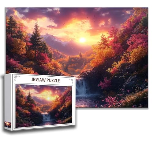 Fallen Puzzle 200 Teile Kinder, Jigsaw Puzzle Landschaft Puzzle Erwachsene, Junge, Mädchen, Geschicklichkeitsspiel für Die Ganze Familie, Klassische Holzpuzzle für Wand Zimmer Deko Wohnzimmer N-2 von Zhngzoyn