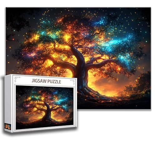 Fantasie Puzzle 120 Teile Kinder, Jigsaw Puzzle Baum Puzzle Erwachsene, Junge, Mädchen, Geschicklichkeitsspiel für Die Ganze Familie, Klassische Holzpuzzle für Wand Deko Wohnzimmer, Geschenke R-6 von Zhngzoyn