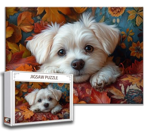 Hund Puzzle 120 Teile Kinder, Jigsaw Puzzle Niedlich Puzzle Erwachsene, Junge, Mädchen, Geschicklichkeitsspiel für Die Ganze Familie, Klassische Holzpuzzle für Wand Deko Wohnzimmer, Geschenke H-5 von Zhngzoyn