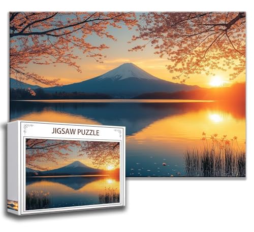 Japan Puzzle 300 Teile Kinder, Jigsaw Puzzle Vulkan Fuji Puzzle Erwachsene, Junge, Mädchen, Geschicklichkeitsspiel für Die Ganze Familie, Klassische Holzpuzzle für Wand Zimmer Deko Wohnzimmer B-0 von Zhngzoyn