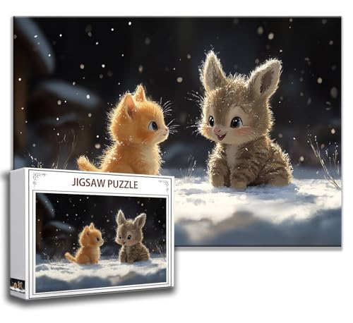 Katze Puzzle 300 Teile Kinder, Jigsaw Puzzle Karikatur Puzzle Erwachsene, Junge, Mädchen, Geschicklichkeitsspiel für Die Ganze Familie, Klassische Holzpuzzle für Wand Deko Wohnzimmer, Geschenke N-7 von Zhngzoyn