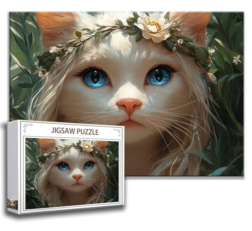 Katze Puzzle 300 Teile Kinder, Jigsaw Puzzle Tier Puzzle Erwachsene, Junge, Mädchen, Geschicklichkeitsspiel für Die Ganze Familie, Klassische Holzpuzzle für Wand Zimmer Deko Wohnzimmer, Geschenke Y-2 von Zhngzoyn