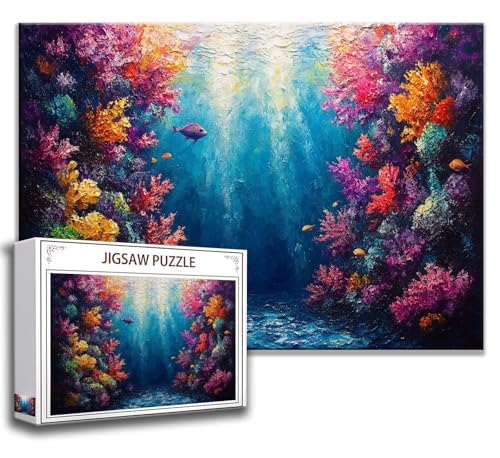 Koralle Puzzle 120 Teile Kinder, Jigsaw Puzzle Meeresboden Puzzle Erwachsene, Junge, Mädchen, Geschicklichkeitsspiel für Die Ganze Familie, Klassische Holzpuzzle für Wand Zimmer Deko Wohnzimmer L-3 von Zhngzoyn