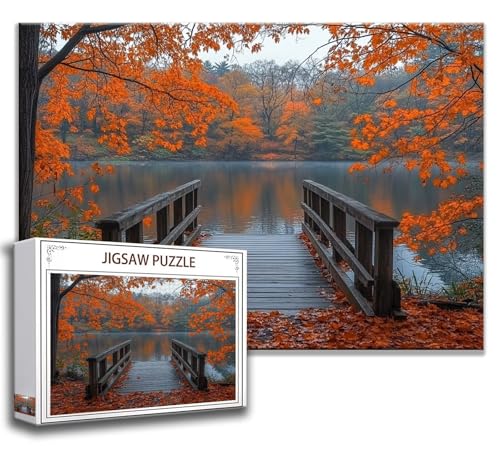 Landschaft Puzzle 120 Teile Kinder, Jigsaw Puzzle Fluss Puzzle Erwachsene, Junge, Mädchen, Geschicklichkeitsspiel für Die Ganze Familie, Klassische Holzpuzzle für Wand Zimmer Deko Wohnzimmer K-9 von Zhngzoyn