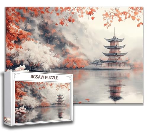 Landschaft Puzzle 120 Teile Kinder, Jigsaw Puzzle Japan Puzzle Erwachsene, Junge, Mädchen, Geschicklichkeitsspiel für Die Ganze Familie, Klassische Holzpuzzle für Wand Zimmer Deko Wohnzimmer G-3 von Zhngzoyn