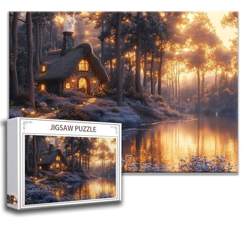 Landschaft Puzzle 120 Teile Kinder, Jigsaw Puzzle Kabine Puzzle Erwachsene, Junge, Mädchen, Geschicklichkeitsspiel für Die Ganze Familie, Klassische Holzpuzzle für Wand Zimmer Deko Wohnzimmer A-4 von Zhngzoyn