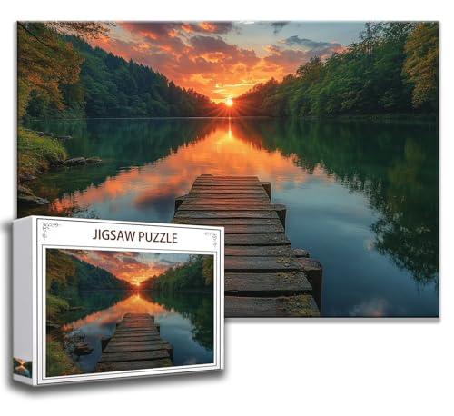 Landschaft Puzzle 120 Teile Kinder, Jigsaw Puzzle See Puzzle Erwachsene, Junge, Mädchen, Geschicklichkeitsspiel für Die Ganze Familie, Klassische Holzpuzzle für Wand Deko Wohnzimmer, Geschenke F-6 von Zhngzoyn