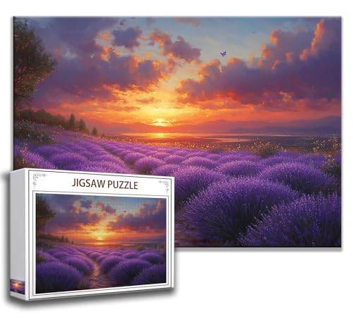 Landschaft Puzzle 200 Teile Kinder, Jigsaw Puzzle Lavendel Puzzle Erwachsene, Junge, Mädchen, Geschicklichkeitsspiel für Die Ganze Familie, Klassische Holzpuzzle für Wand Zimmer Deko Wohnzimmer R-0 von Zhngzoyn