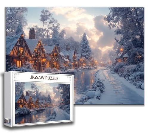 Landschaft Puzzle 200 Teile Kinder, Jigsaw Puzzle Winter Puzzle Erwachsene, Junge, Mädchen, Geschicklichkeitsspiel für Die Ganze Familie, Klassische Holzpuzzle für Wand Zimmer Deko Wohnzimmer P-5 von Zhngzoyn