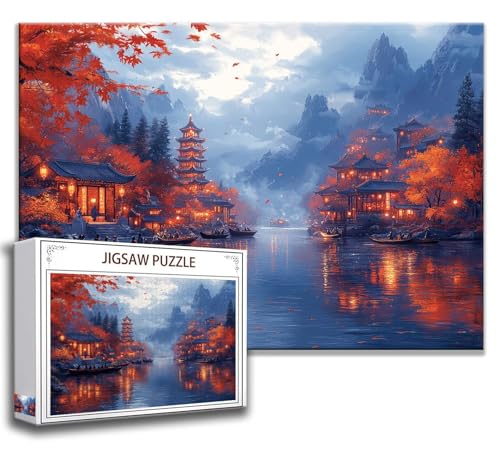 Landschaft Puzzle 300 Teile Kinder, Jigsaw Puzzle Klassiker Puzzle Erwachsene, Junge, Mädchen, Geschicklichkeitsspiel für Die Ganze Familie, Klassische Holzpuzzle für Wand Zimmer Deko Wohnzimmer K-2 von Zhngzoyn