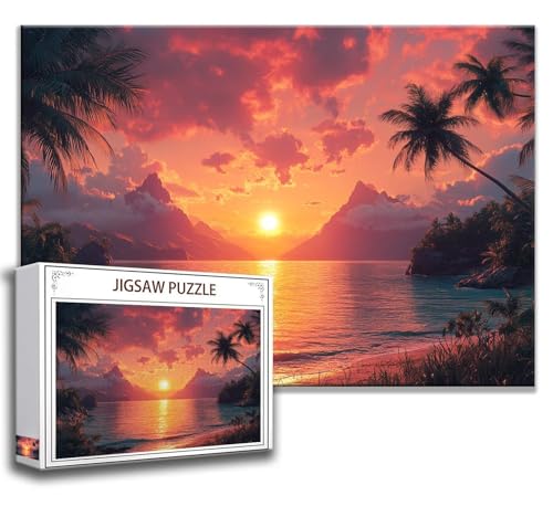 Landschaft Puzzle 300 Teile Kinder, Jigsaw Puzzle Ozean Puzzle Erwachsene, Junge, Mädchen, Geschicklichkeitsspiel für Die Ganze Familie, Klassische Holzpuzzle für Wand Zimmer Deko Wohnzimmer C-0 von Zhngzoyn