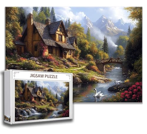 Landschaft Puzzle 300 Teile Kinder, Jigsaw Puzzle Retro Puzzle Erwachsene, Junge, Mädchen, Geschicklichkeitsspiel für Die Ganze Familie, Klassische Holzpuzzle für Wand Zimmer Deko Wohnzimmer U-4 von Zhngzoyn