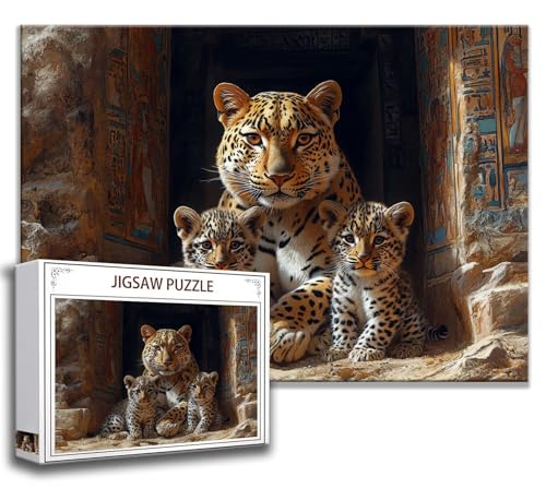 Leopard Puzzle 300 Teile Kinder, Jigsaw Puzzle Tier Puzzle Erwachsene, Junge, Mädchen, Geschicklichkeitsspiel für Die Ganze Familie, Klassische Holzpuzzle für Wand Deko Wohnzimmer, Geschenke B-1 von Zhngzoyn