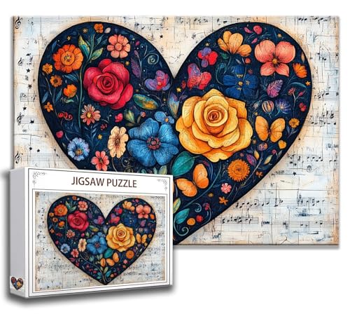 Liebe Puzzle 200 Teile Kinder, Jigsaw Puzzle Blume Puzzle Erwachsene, Junge, Mädchen, Geschicklichkeitsspiel für Die Ganze Familie, Klassische Holzpuzzle für Wand Zimmer Deko Wohnzimmer, Geschenke T-4 von Zhngzoyn