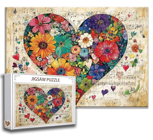 Liebe Puzzle 200 Teile Kinder, Jigsaw Puzzle Blume Puzzle Erwachsene, Junge, Mädchen, Geschicklichkeitsspiel für Die Ganze Familie, Klassische Holzpuzzle für Wand Zimmer Deko Wohnzimmer, Geschenke W-3 von Zhngzoyn