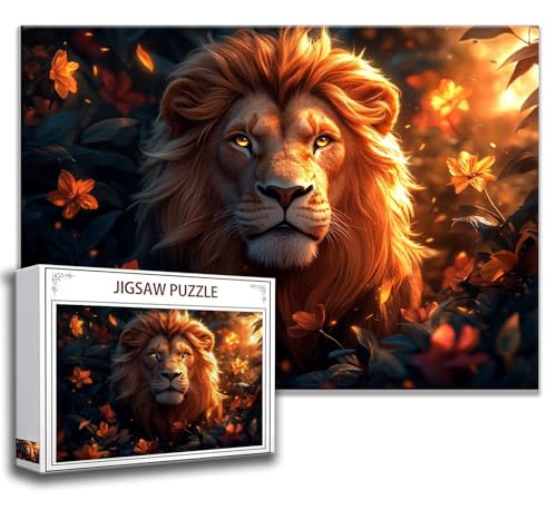 Löwe Puzzle 200 Teile Kinder, Jigsaw Puzzle Tier Puzzle Erwachsene, Junge, Mädchen, Geschicklichkeitsspiel für Die Ganze Familie, Klassische Holzpuzzle für Wand Zimmer Deko Wohnzimmer, Geschenke I-2 von Zhngzoyn