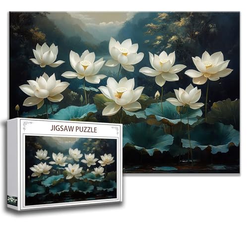 Lotus Puzzle 120 Teile Kinder, Jigsaw Puzzle Blume Puzzle Erwachsene, Junge, Mädchen, Geschicklichkeitsspiel für Die Ganze Familie, Klassische Holzpuzzle für Wand Zimmer Deko Wohnzimmer, Geschenke J-4 von Zhngzoyn