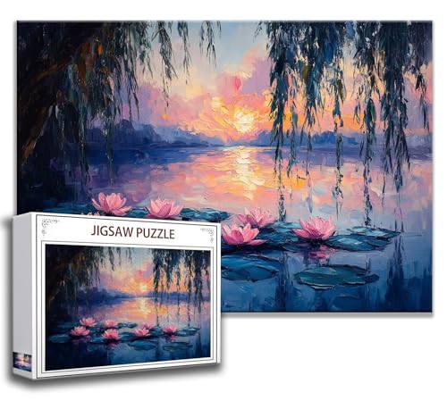 Lotus Puzzle 200 Teile Kinder, Jigsaw Puzzle Landschaft Puzzle Erwachsene, Junge, Mädchen, Geschicklichkeitsspiel für Die Ganze Familie, Klassische Holzpuzzle für Wand Zimmer Deko Wohnzimmer U-0 von Zhngzoyn