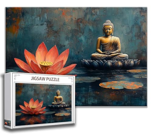 Lotus Puzzle 200 Teile Kinder, Jigsaw Puzzle Zen Puzzle Erwachsene, Junge, Mädchen, Geschicklichkeitsspiel für Die Ganze Familie, Klassische Holzpuzzle für Wand Zimmer Deko Wohnzimmer, Geschenke B-2 von Zhngzoyn