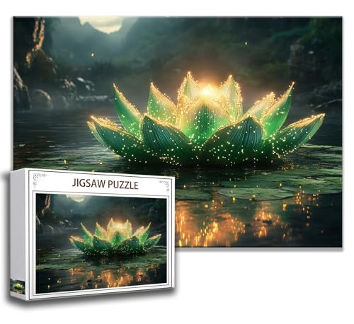 Lotus Puzzle 300 Teile Kinder, Jigsaw Puzzle Traum Puzzle Erwachsene, Junge, Mädchen, Geschicklichkeitsspiel für Die Ganze Familie, Klassische Holzpuzzle für Wand Zimmer Deko Wohnzimmer, Geschenke B-1 von Zhngzoyn