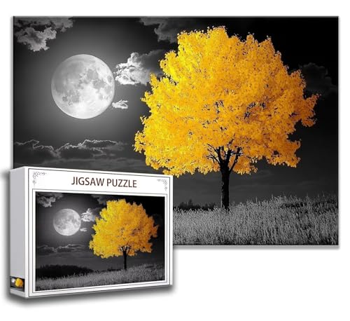 Mond Puzzle 200 Teile Kinder, Jigsaw Puzzle Baum Puzzle Erwachsene, Junge, Mädchen, Geschicklichkeitsspiel für Die Ganze Familie, Klassische Holzpuzzle für Wand Zimmer Deko Wohnzimmer, Geschenke C-2 von Zhngzoyn