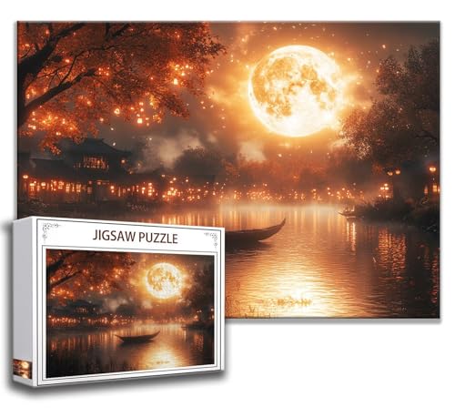 Mond Puzzle 200 Teile Kinder, Jigsaw Puzzle Landschaft Puzzle Erwachsene, Junge, Mädchen, Geschicklichkeitsspiel für Die Ganze Familie, Klassische Holzpuzzle für Wand Deko Wohnzimmer, Geschenke I-0 von Zhngzoyn