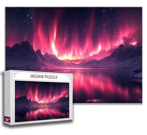 Nordlicht Puzzle 200 Teile Kinder, Jigsaw Puzzle Landschaft Puzzle Erwachsene, Junge, Mädchen, Geschicklichkeitsspiel für Die Ganze Familie, Klassische Holzpuzzle für Wand Zimmer Deko Wohnzimmer F-1 von Zhngzoyn