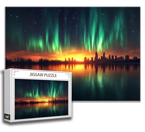 Nordlicht Puzzle 200 Teile Kinder, Jigsaw Puzzle Landschaft Puzzle Erwachsene, Junge, Mädchen, Geschicklichkeitsspiel für Die Ganze Familie, Klassische Holzpuzzle für Wand Zimmer Deko Wohnzimmer O-2 von Zhngzoyn