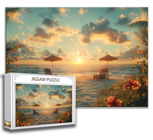 Ozean Puzzle 300 Teile Kinder, Jigsaw Puzzle Sonnenuntergang Puzzle Erwachsene, Junge, Mädchen, Geschicklichkeitsspiel für Die Ganze Familie, Klassische Holzpuzzle für Wand Zimmer Deko Wohnzimmer Z-9 von Zhngzoyn