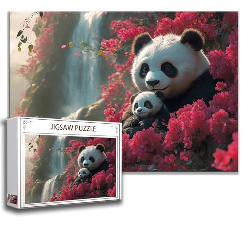 Panda Puzzle 300 Teile Kinder, Jigsaw Puzzle Tier Puzzle Erwachsene, Junge, Mädchen, Geschicklichkeitsspiel für Die Ganze Familie, Klassische Holzpuzzle für Wand Zimmer Deko Wohnzimmer, Geschenke E-7 von Zhngzoyn