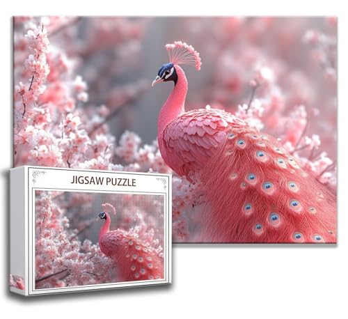 Pfau Puzzle 120 Teile Kinder, Jigsaw Puzzle Rosa Puzzle Erwachsene, Junge, Mädchen, Geschicklichkeitsspiel für Die Ganze Familie, Klassische Holzpuzzle für Wand Zimmer Deko Wohnzimmer, Geschenke U-1 von Zhngzoyn