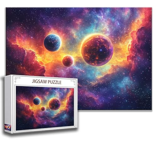 Planet Puzzle 120 Teile Kinder, Jigsaw Puzzle Raum Puzzle Erwachsene, Junge, Mädchen, Geschicklichkeitsspiel für Die Ganze Familie, Klassische Holzpuzzle für Wand Zimmer Deko Wohnzimmer, Geschenke Z-4 von Zhngzoyn