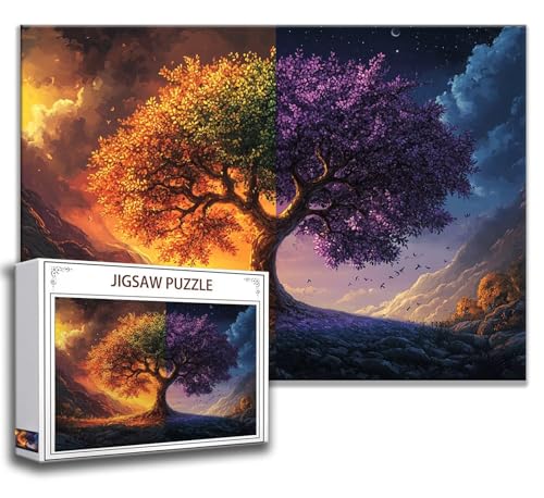 Puzzle 1000 Teile Baum Puzzle Erwachsene Anspruchsvoll, Holzpuzzle Jigsaw Puzzle Baum des Lebens Puzzle Groß XXL 75 x 50 cm Impossible Puzzle für Männer, Klassische Puzzles für Erwachsene Frauen L-0 von Zhngzoyn