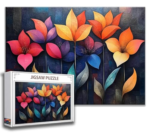 Puzzle 1000 Teile Blume Puzzle Erwachsene Anspruchsvoll, Holzpuzzle Jigsaw Puzzle Blume Puzzle Groß 75x50 cm Impossible Puzzle für Männer, Klassische Puzzles für Erwachsene Frauen, ältere Menschen F-9 von Zhngzoyn