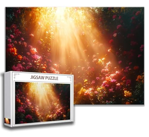 Puzzle 1000 Teile Blume Puzzle Erwachsene Anspruchsvoll, Holzpuzzle Jigsaw Puzzle Sonnenlicht Puzzle Groß XXL 75 x 50 cm Impossible Puzzle für Männer, Klassische Puzzles für Erwachsene Frauen G-1 von Zhngzoyn