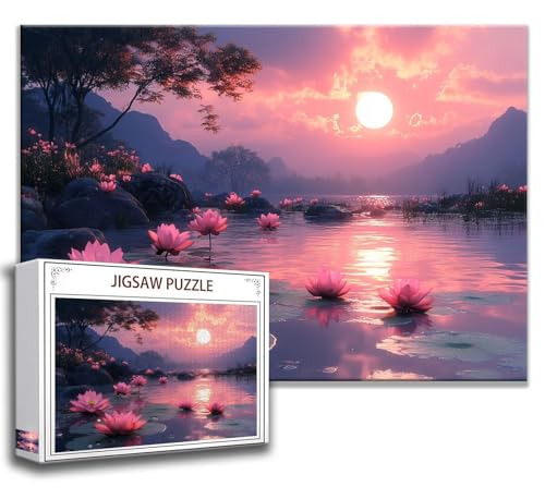 Puzzle 1000 Teile Blume Puzzle Erwachsene Anspruchsvoll, Holzpuzzle Jigsaw Puzzle Sonnenuntergang Puzzle Groß XXL 75 x 50 cm Impossible Puzzle für Männer, Klassische Puzzles für Erwachsene Frauen D-4 von Zhngzoyn